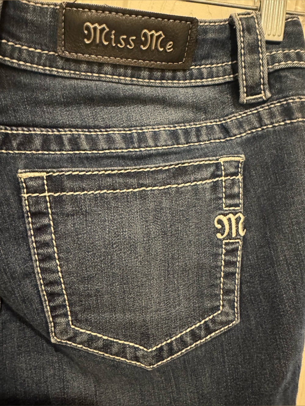 Miss Me Women's Dark Blue Boot Cut Jeans with Contrast Stitch - Picture 4 of 9